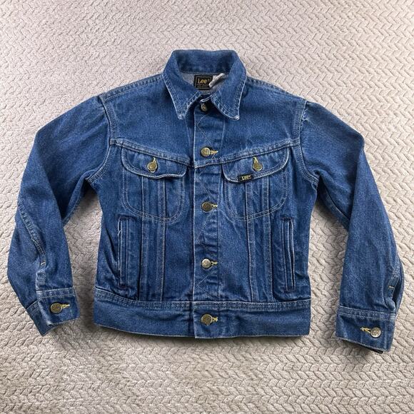 Vintage Trucker Jacket Lee Denim Youth size 10 Union Made In USA Retro 90’s 80’s - Picture 2 of 16